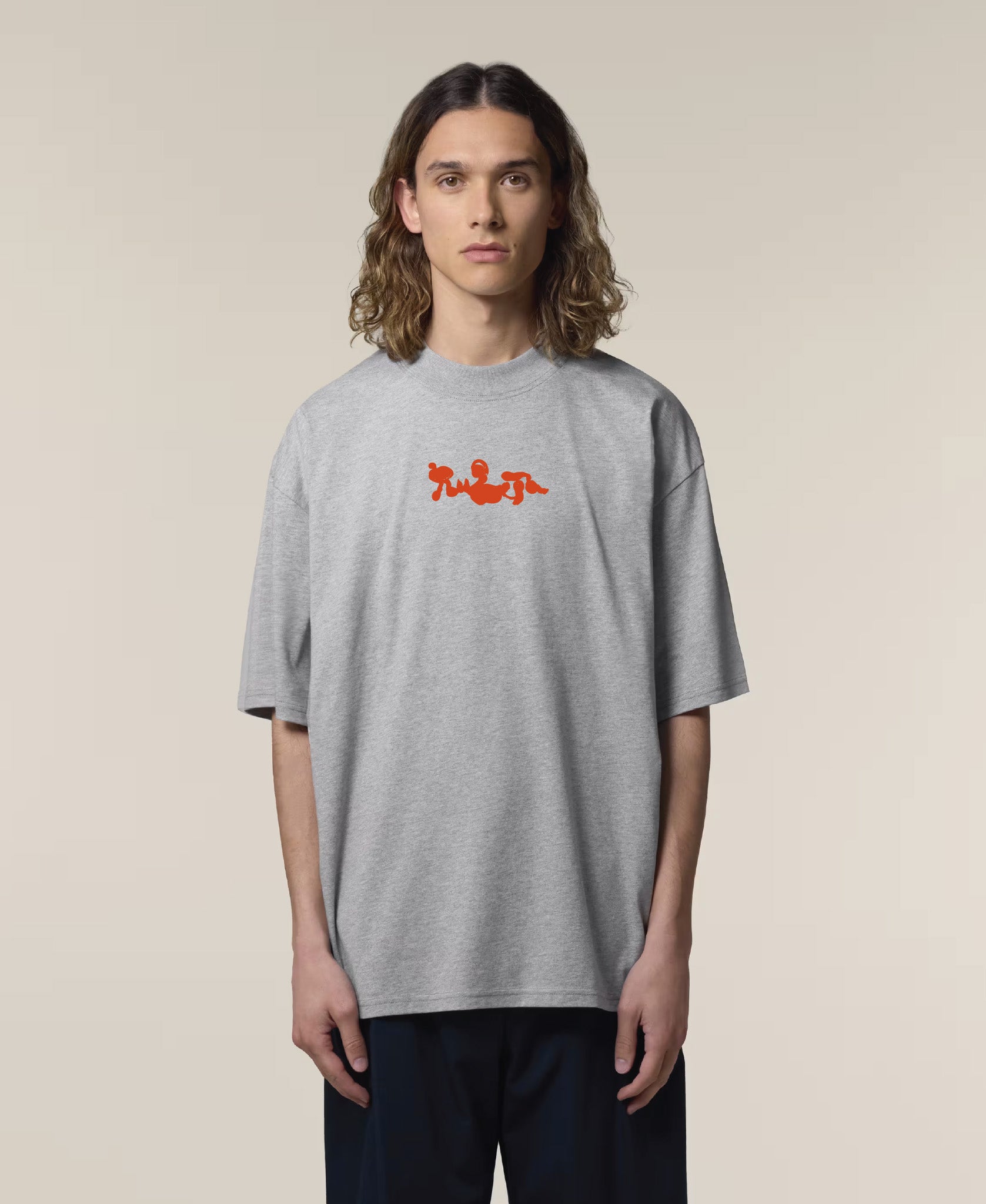 Ruben - Oversized Grå T-skjorte